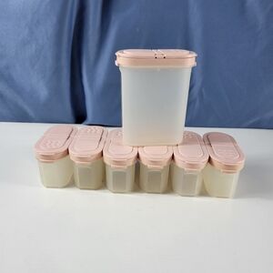 Tupperware Pink and White Food Storage Containers for Kitchen